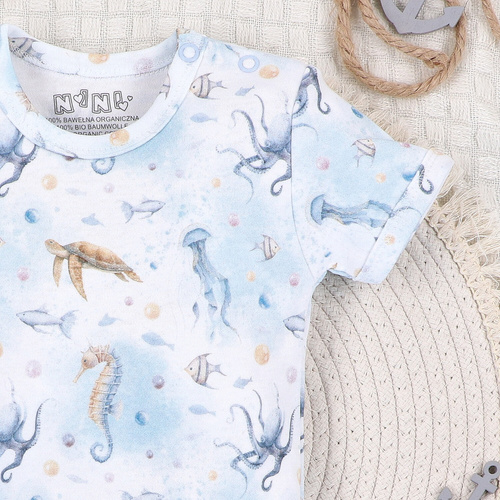 ABN-5447 Body z organické bavlny Sea Of Joy od Nini - organická bavlna, krátký rukáv