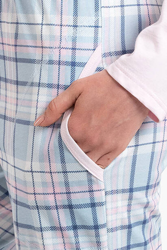 Emilly Rozepínací dámské pyžamo s dlouhým rukávem a kalhotami Italian Fashion - růžová/potisk