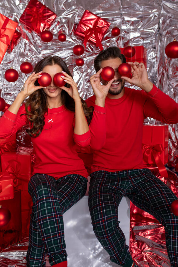 Fogo Pánské pyžamo s dlouhým rukávem, dlouhé kalhoty Italian Fashion - červená/potisk