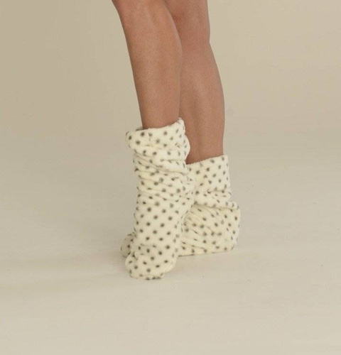 553/554 Wellsoft Smooth ponožky na spaní De Lafense - ecru malé tečky