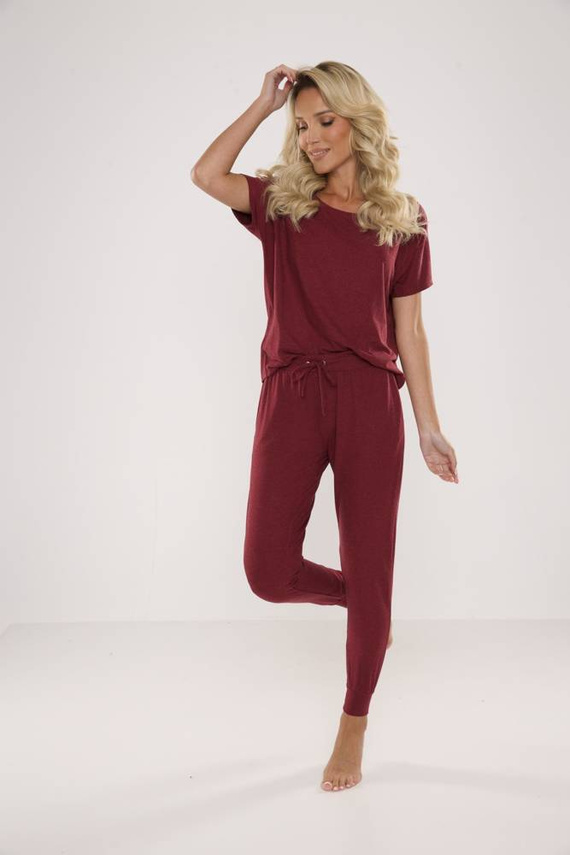 524 Paula Dámské pyžamo De Lafense - bordó