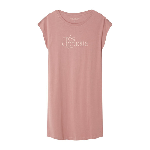 Dámská noční košile 44490 Emela peach Henderson, 100% bavlna, krátký rukáv, půlkulatý výstřih