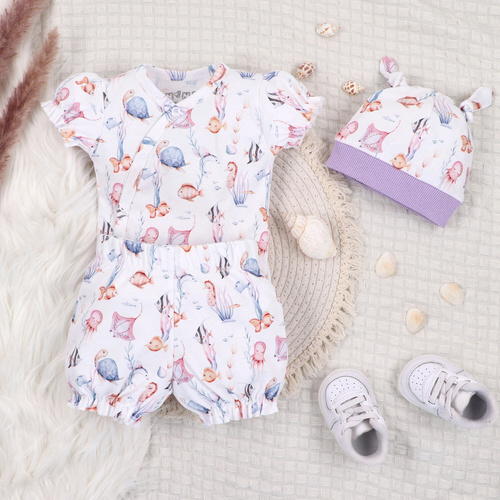 ABN-5489 Dětské šortky z organické bavlny Underwater World Nine, pro dívky