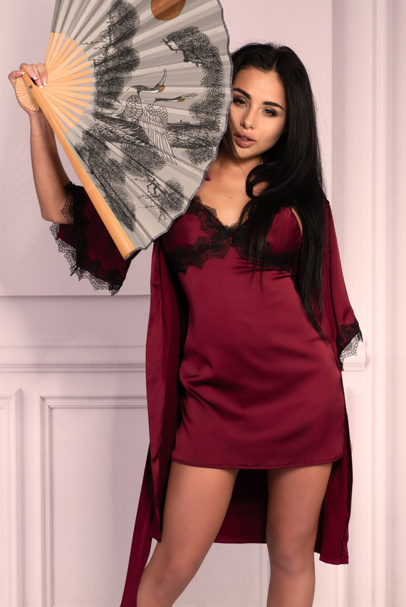 Aresmina LC 90564 Cherry Mahogany Collection dámský župan LivCo Corsetti