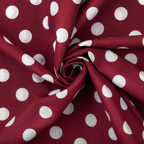 1A Vánoční bavlněné povlečení Spod Igły i Nitki - červený kostkovaný hrášek, sada na zip, 100% bavlna