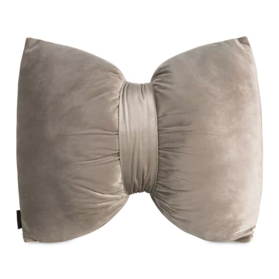 Eurofirany Vánoční polštář béžový 45x55 - sametová mašle