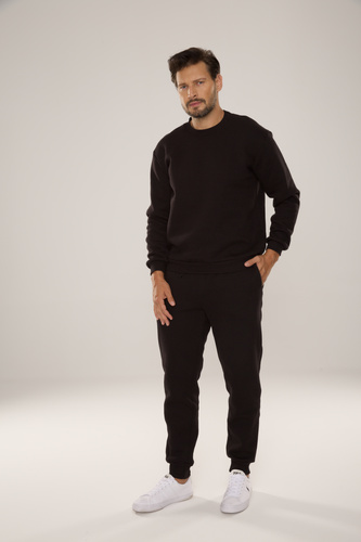 813 Indigo Pánská tepláková souprava De Lafense - černá