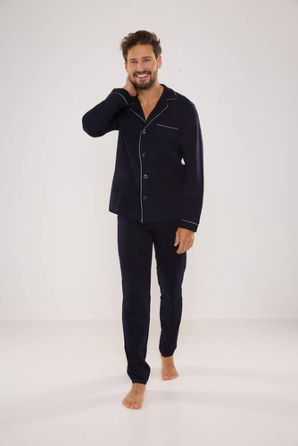 729 Norberto Pánské pyžamo De Lafense - tmavě modré