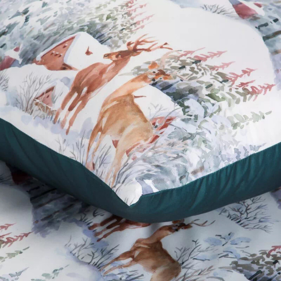 Vánoční povlečení Fairyland ze zeleného mikrovlákna Eurofirany - měkké, lehké a snadno udržovatelné, se zapínáním na zip