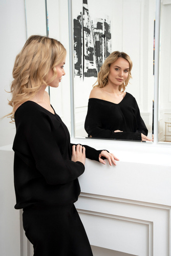 Karina Dámská souprava s dlouhým rukávem, kalhoty Italian Fashion - černá