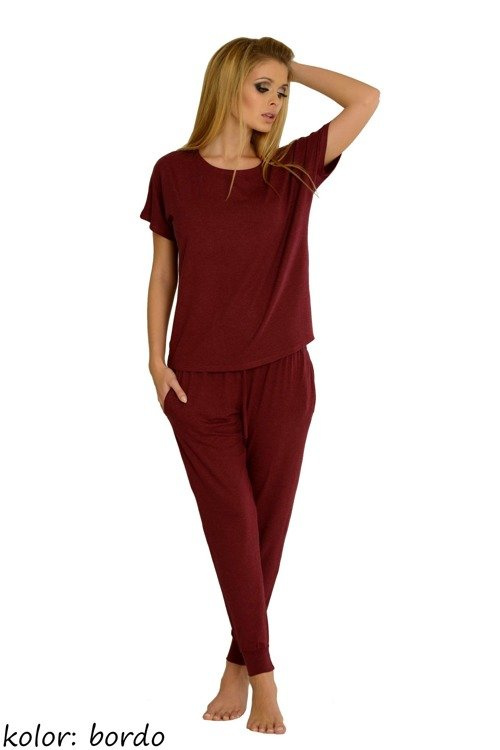 524 Paula Dámské pyžamo De Lafense - bordó