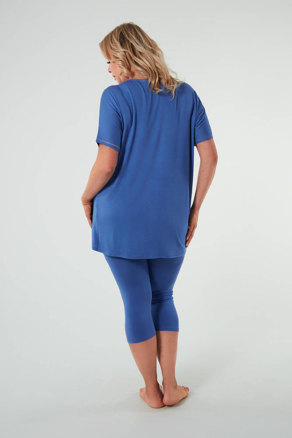 Dámské pyžamo Natura s krátkým rukávem a 3/4 kalhotami Italian Fashion - modré