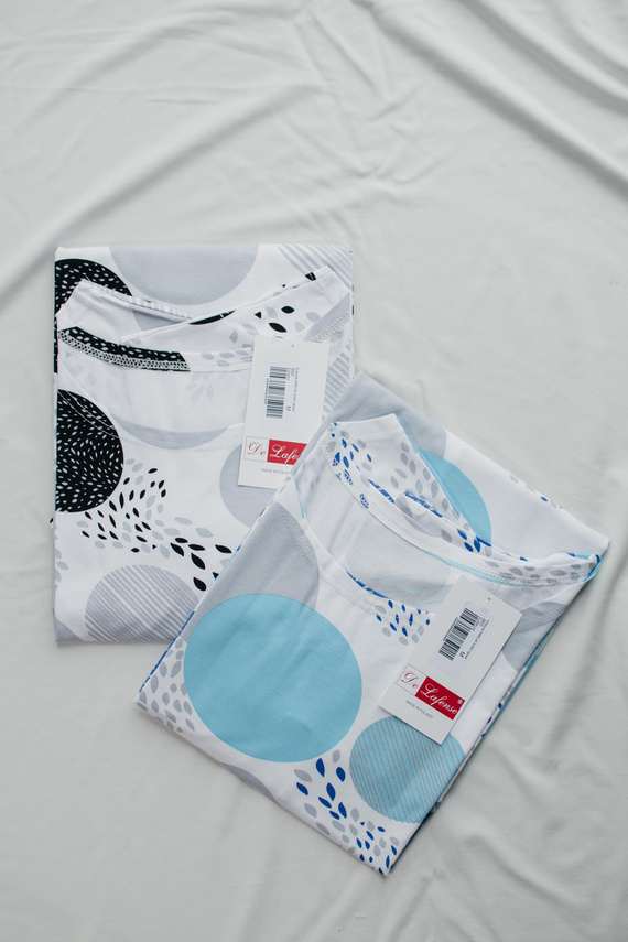 860 Noční košile Amelia De Lafense - krátký rukáv, měkká viskóza - tyrkysová