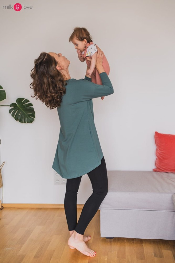 Mommy bluzka ciążowa i do karmienia Milk&Love morska zieleń