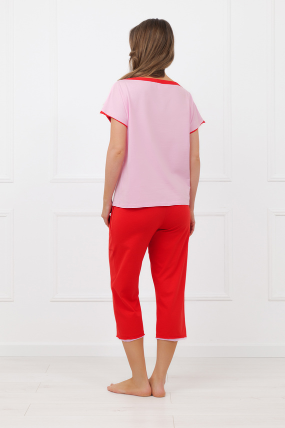 Dámské pyžamo Sabrina Italian Fashion 100% bavlna – krátký rukáv, kalhoty 3/4