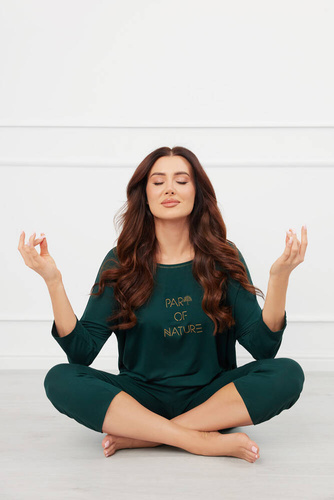 Natura Dámské 3/4 pyžamo Italian Fashion - zelené