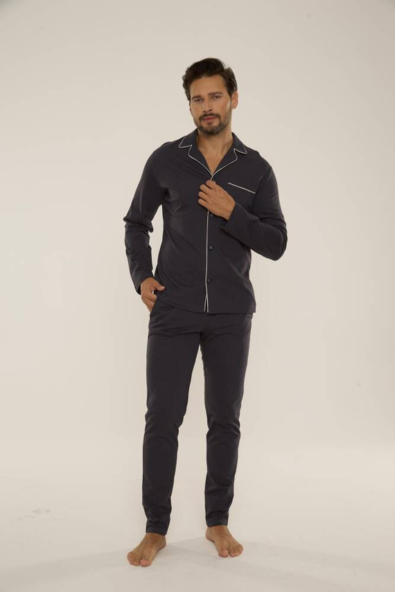 729 Norberto Pánské pyžamo De Lafense - grafitové