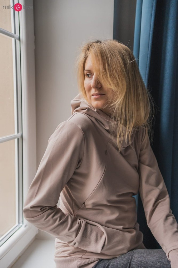 Milk Please bluza do karmienia Milk&Love z kapturem dusty cedar