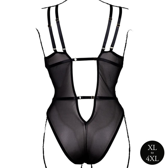 Body AMR006 Amour Le Désir krajkové body plus size XL-4XL černé