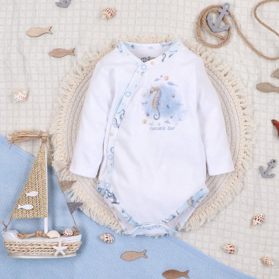 ABN-5442 Sea Of Joy Nini obálkové body bílé - organická bavlna, pro děti