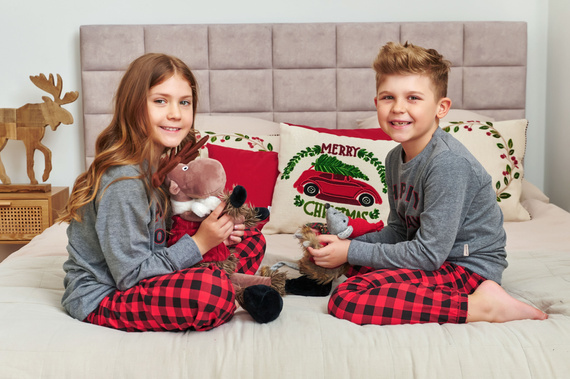 7345 Tmavě šedé dětské pyžamo Doctor Nap - 100% bavlna