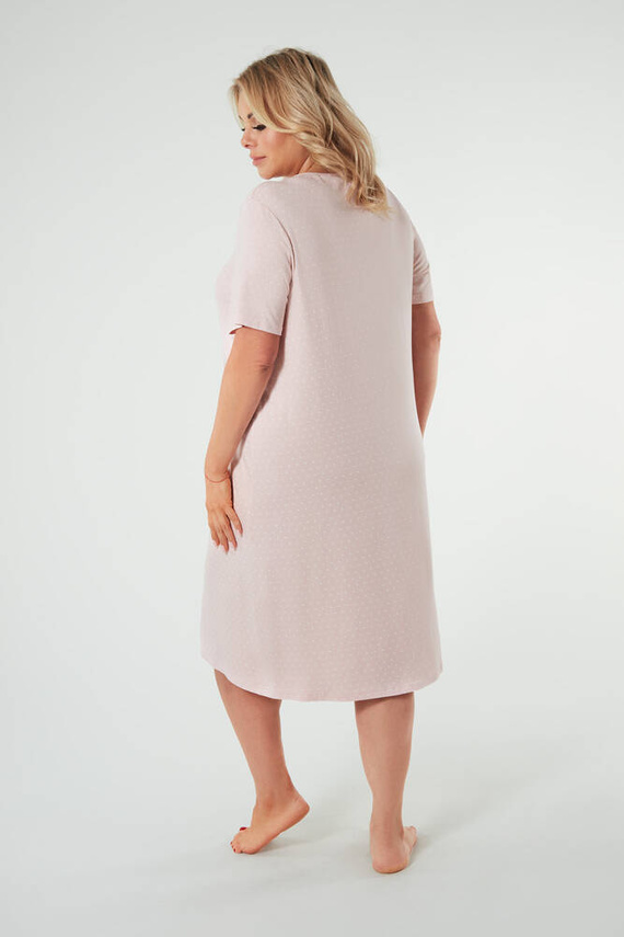 Puntini Dámská noční košile s krátkým rukávem Italian Fashion - pudrově růžová