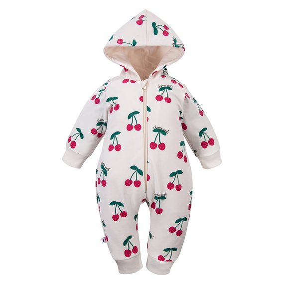 Kojenecký overal Eevi ecru 100% bavlna bez ťapek pohodlný