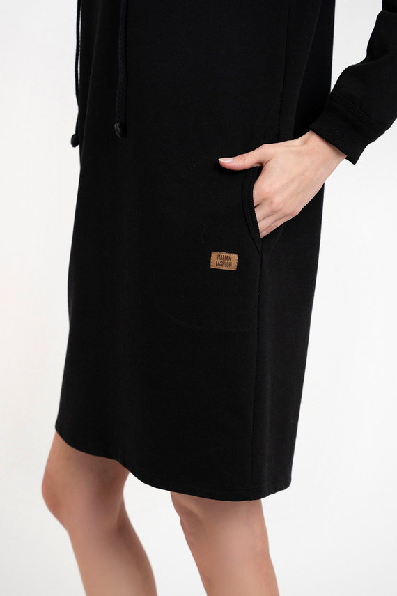 Dámská tunika s dlouhým rukávem Malmo Italian Fashion - černá