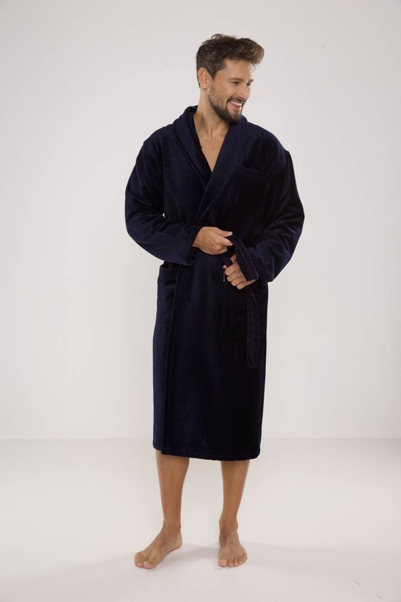 803 / 819 Pánský froté župan Forex - celý tmavě modrý (tmavě modrý)