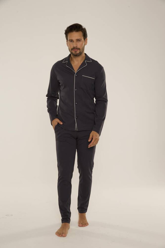 729 Norberto Pánské pyžamo De Lafense - grafitové