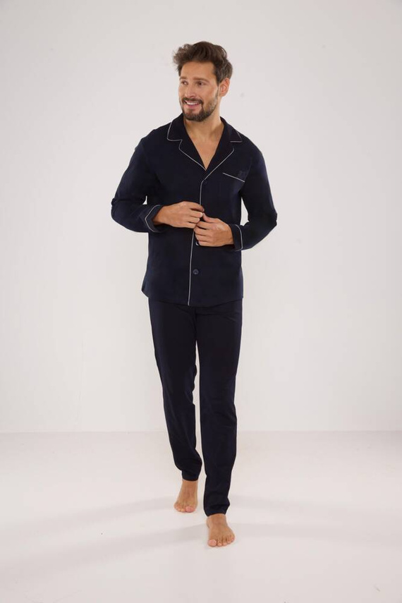 729 Norberto Pánské pyžamo De Lafense - tmavě modré