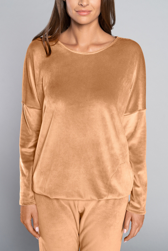 Dámská dlouhá souprava Juga. rukáv, délka. italská móda velbloudí kalhoty