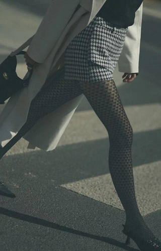 1233 Cherie Punčocháče Gabriella 60 den černé - vzor srdce, 3D