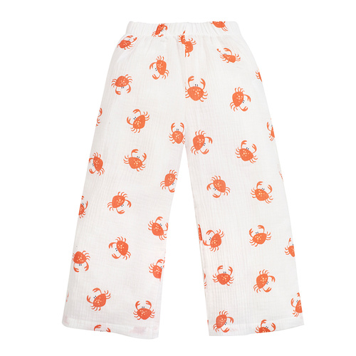 Mušelínové kalhoty Crabs ecru culotte Pinokio - letní lehkost a námořnický styl