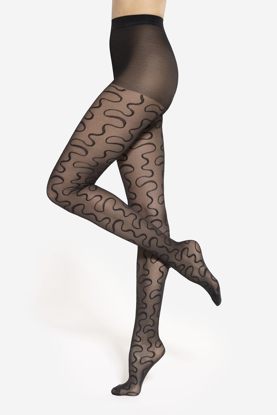 Punčocháče Gatta Modern 09 - 40 den, zvlněné linie, matné