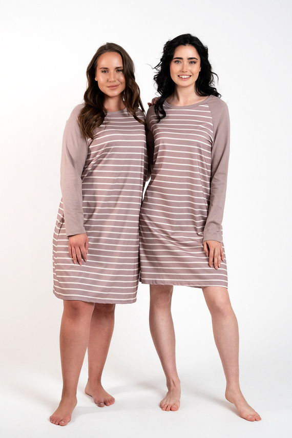 Noční košile Oda Italian Fashion - potisk cappuccino