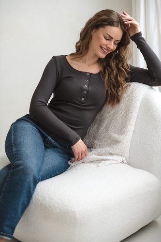 Tummy Milk&Love těhotenská a kojicí halenka viskóza graphite