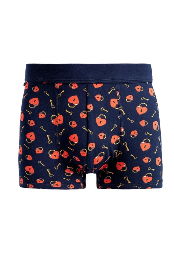 Pánské boxerky Moraj MBX600-366 'Love Stock' - prémiová bavlna, námořnická modř, dárek ve skleněné dóze
