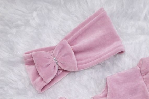 Amelka čelenka s mašlí Bambarillo pudrově růžová