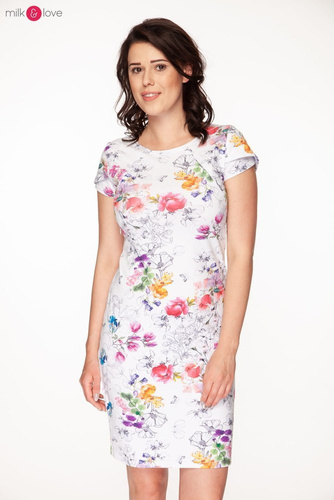 Sukienka do karmienia Milky Dress Milk&Love kolorowe kwiaty