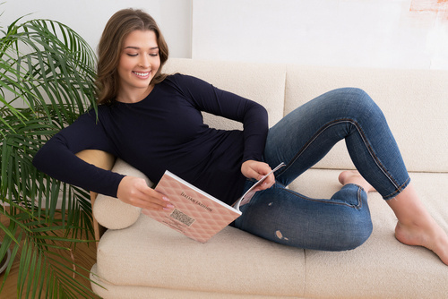 Dámská halenka Ibiza s dlouhým rukávem Italian Fashion - tmavě modrá