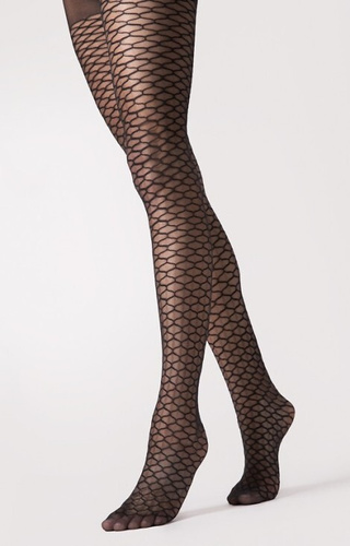 G 6126 Darla Punčocháče Fiore 20 den nero - geometrický vzor, elegantní