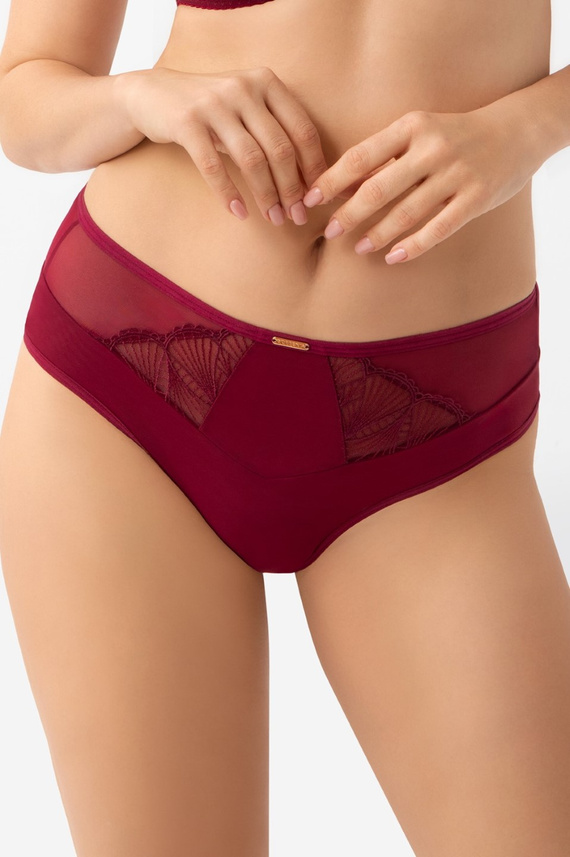 K 944 Mira Brazilské kalhotky Gorsenia - bordó, střední stav, elegantní