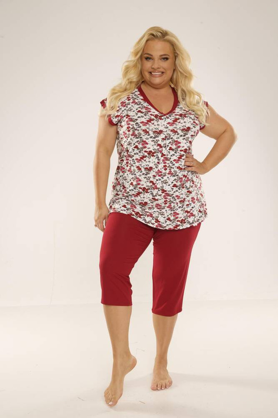 489/491 Mia Dámské pyžamo nadměrné velikosti Forex - červené