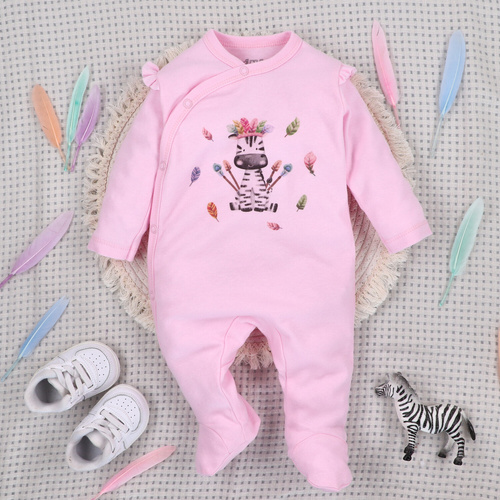 ABN-5539 Nini Happy Animals dětský župan z organické bavlny - 100% bezpečnost, bezniklové zapínání, polská výroba