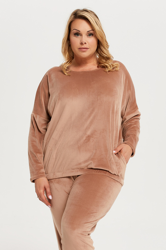 Dámská dlouhá souprava Juga. rukáv, délka. kalhoty Italian Fashion - béžové