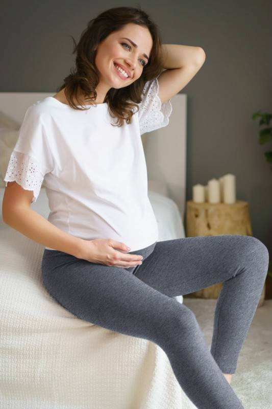 4241 Legginsy Długie Ciążowe Doctor Nap - dark grey