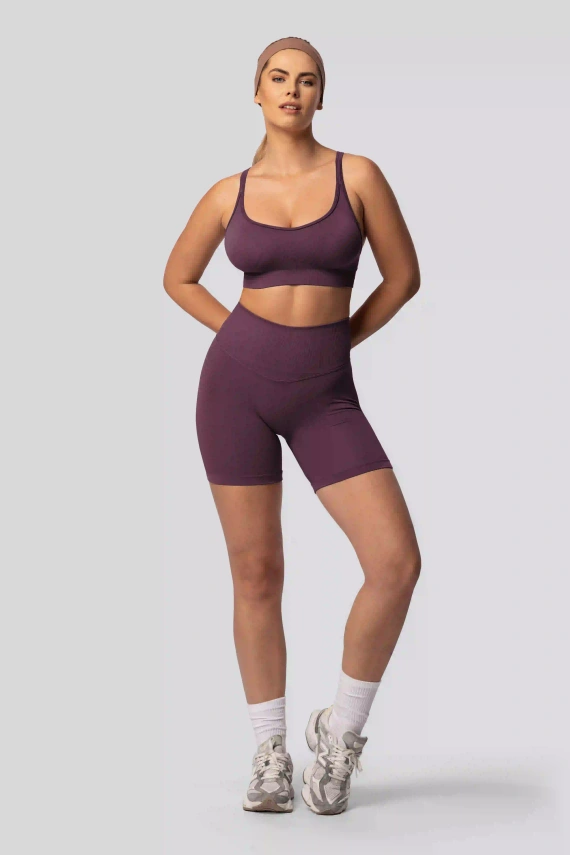 Spaio PUSH-UP PRO modelující bezešvé šortky fitness vysoký pas plum