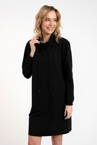 Dámská tunika s dlouhým rukávem Malmo Italian Fashion - černá