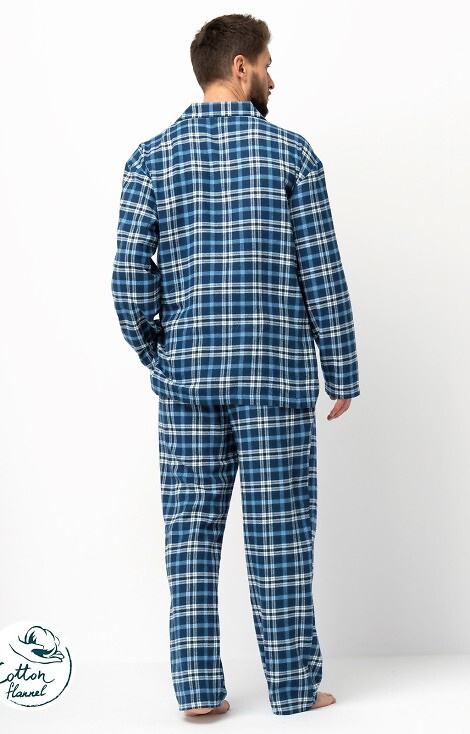 MNS 492 Key jeans pánské pyžamo - kostkovaný flanel, bavlna